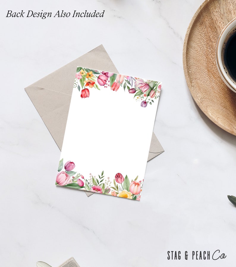 Tulip Birthday Party Invitation, Floral Birthday Invite, Garden Birthday, Watercolor Flowers, Spring Birthday, Summer, Editable Download