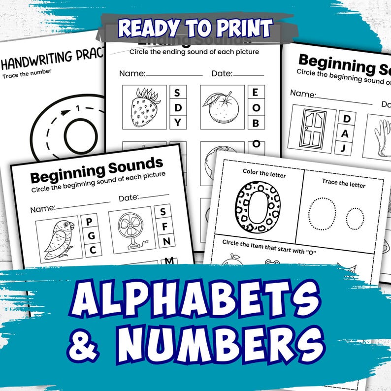 5000+ Preschool Pre-K + Kindergarten Learning Bundle, Activity Worksheets, Alphabet, Numbers, Shapes, Colors, Coloring pages, Do a Dot