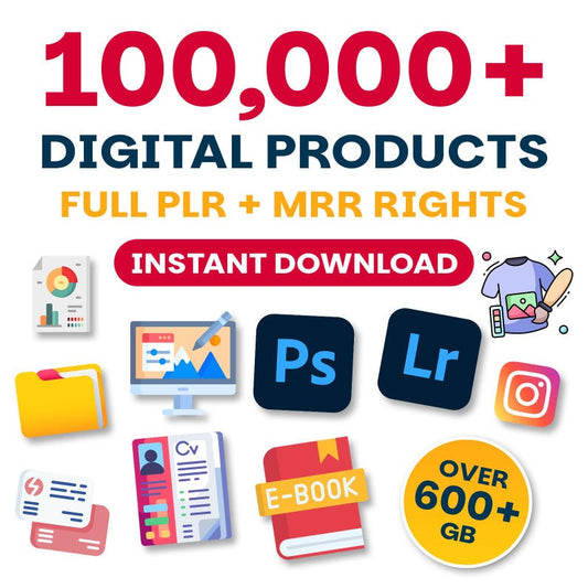 100,000+ Digital Products Bundle: PLR & MRR Graphic Templates (Instant Download)