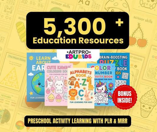 5,300+ Educational Kids Resources | Learning Bundle | PLR & MRR Digital Product | Classroom Activities